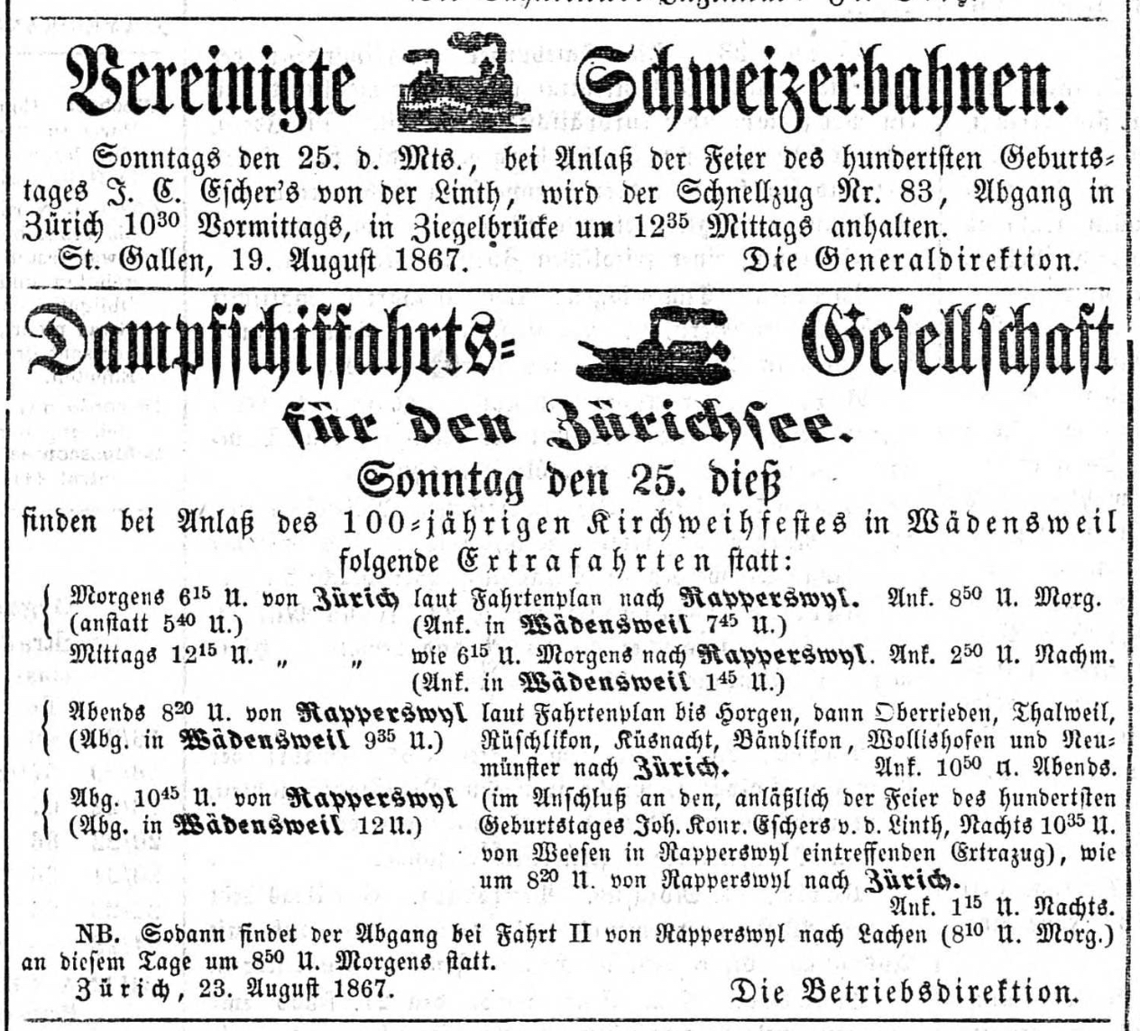 234 Seite 4 NZZ Neue Zürcher Zeitung 1867 08 24 Inserate